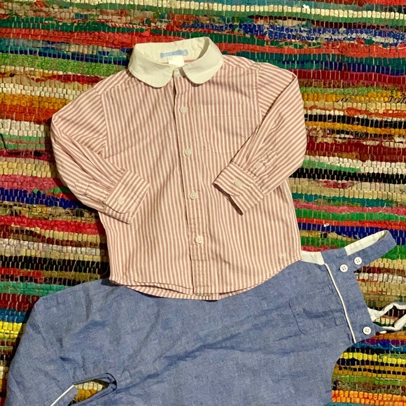 Janie & Jack chambray overalls 12-18 - Picture 2 of 3